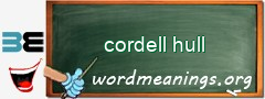 WordMeaning blackboard for cordell hull